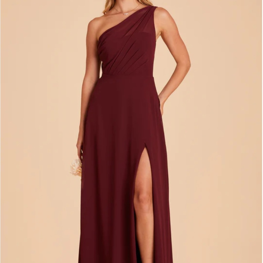 Birdy Grey Kira Chiffon Elegant One-Shoulder Burgundy Dress Size XXL